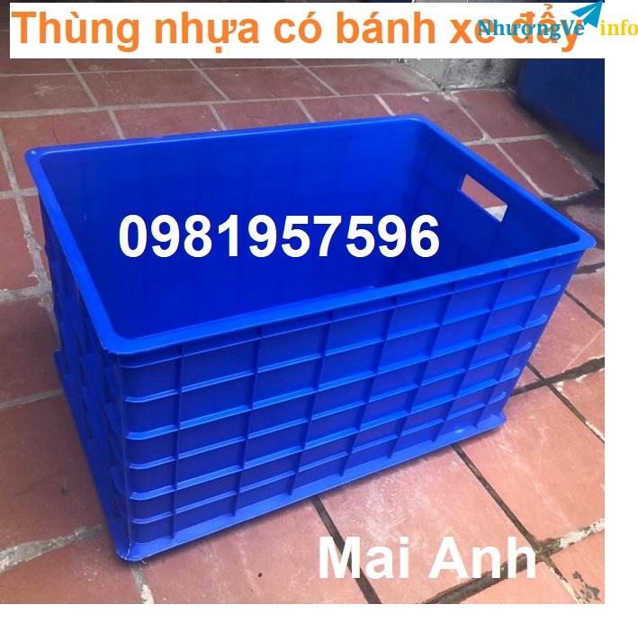 Ảnh Thùng nhựa có bánh xe đẩy kích thước 78x50x43 cm