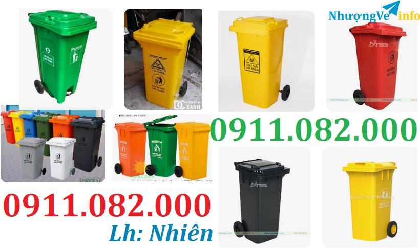 Ảnh Thùng rác giá rẻ, thùng rác dày, chịu lực tốt, bền màu- thùng rác 120l 240l 660l giá sỉ- lh 0911082000