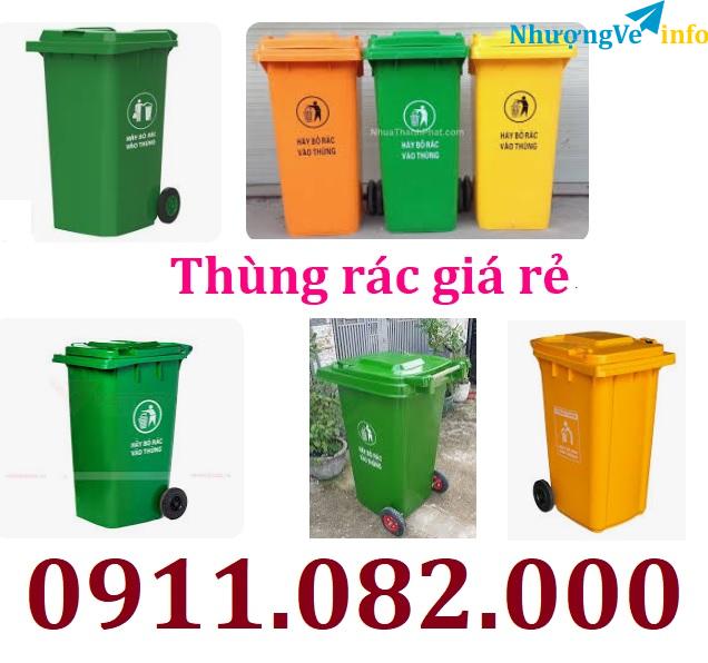 Ảnh Thùng rác chất lượng giá tốt- thùng rác 120l 240l 660l giá rẻ tại cần thơ- lh 0911082000