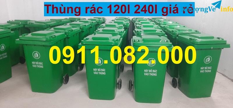 Ảnh Bán thùng rác công nghiệp, thùng rác nhựa 120l 240l giá sỉ lẻ- lh 0911082000