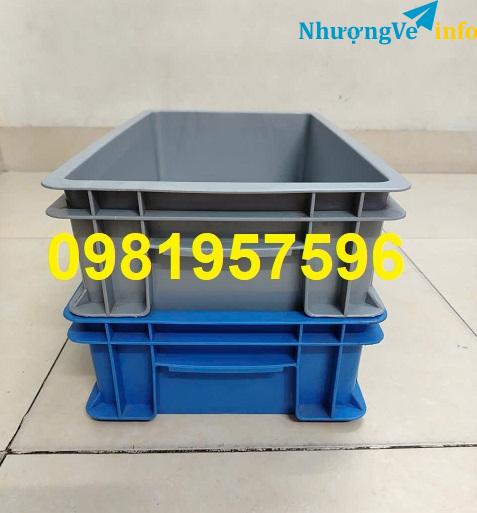 Ảnh Thùng nhựa đặc B2, khay nhựa B2 kích thước 455 x 270 x 120 mm