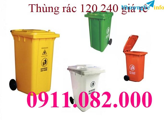 Ảnh Thùng thu gom rác giá rẻ- thùng rác 120 lít 240 lít giá sỉ tại miền tây- lh 0911082000