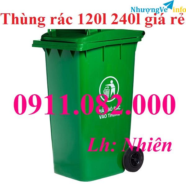 Ảnh Giá rẻ thùng rác nhựa 120l 240l- tư vấn báo giá thùng rác rẻ nhất miền tây-lh 0911082000