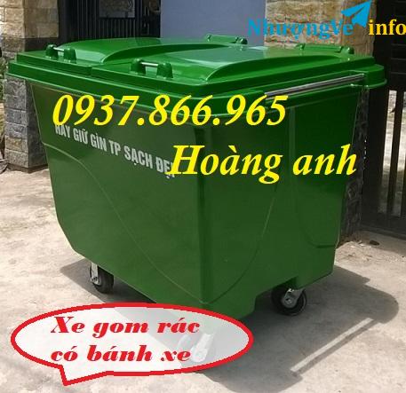 Ảnh Thùng rác 660l,thùng rác bánh hơi, thùng rác 660l bánh đúc, thùng rác tại hà nội