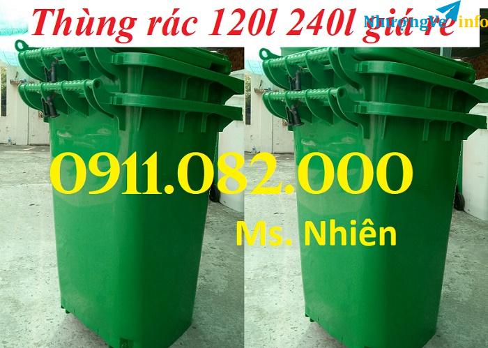 Ảnh Hạ giá thùng rác nhựa, thùng rác 120l 240l 660l giá rẻ- thùng rác đủ màu-lh 0911082000