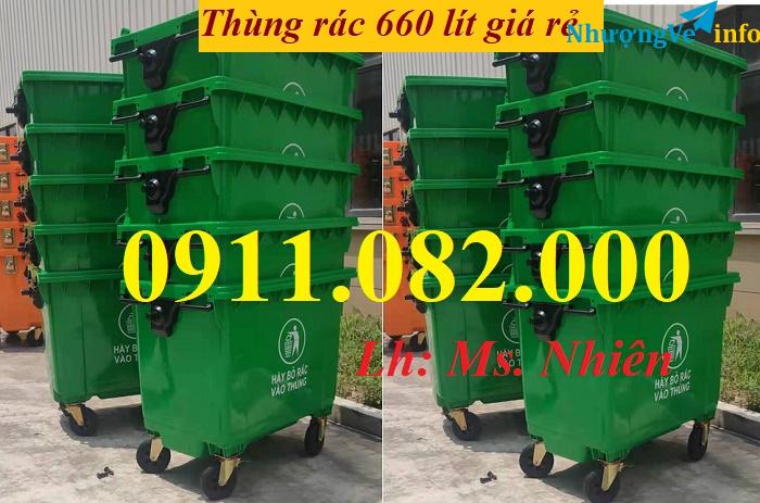 Ảnh Thùng rác nhựa giá rẻ- thùng rác 120l 240l 660l, thùng rác y tế, thùng rác công cộng-lh 0911082000