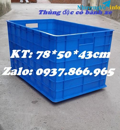 Ảnh Thùng  bít có bánh xe, thùng đặc, thùng nhựa 5 bánh xe, thùng có bánh xe màu xanh, thùng nhựa tại yên phong bắc ninh