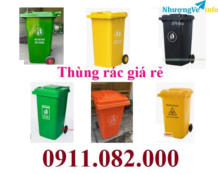 Ảnh Chuyên nhập khẩu và cung cấp thùng rác nhựa giá rẻ tại miền tây- thùng rác 120l 240l 660l- lh 0911082000