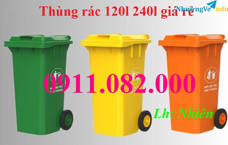 Ảnh Chuyên cung cấp thùng rác giá rẻ- thùng rác 120l 240l 660l giá sỉ- lh 0911082000