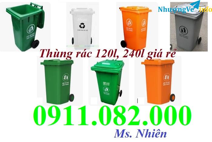 Ảnh Đại hạ giá thùng rác nhựa- thùng rác 120l 240l 660 giá rẻ- lh 0911082000