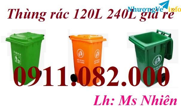 Ảnh Chuyên bán thùng rác giá rẻ- thùng rác 120l 240l hàng chất lượng- lh 0911082000