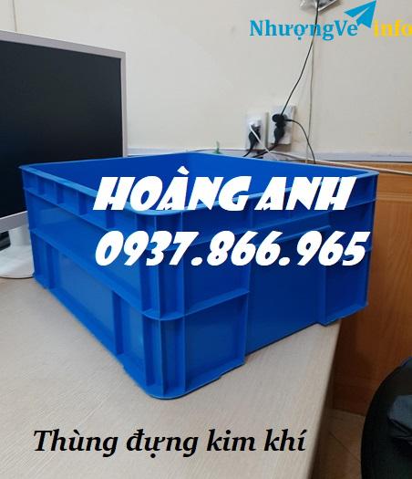 Ảnh Thùng nhựa dùng xưởng kim khí, thùng đặc b8, khay nhựa b8 kèm nắp