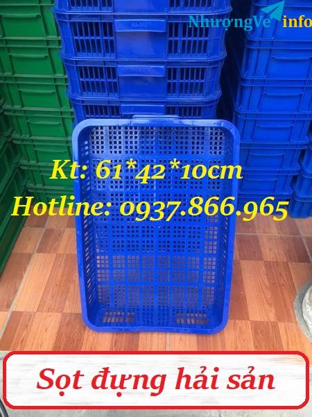 Ảnh Rổ nhựa công nghiệp giá tốt, sọt nhựa rỗng, khay nhựa cao 10, khay nhựa hở tại Hà Nội