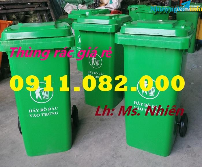 Ảnh Thùng rác nhựa, thùng thu gom rác giá rẻ- thùng rác công cộng 120l, 240l, 660- lh 0911082000