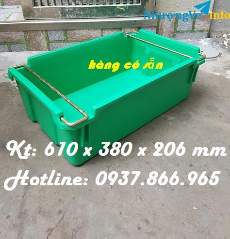 Ảnh Phân phối khay nhựa toàn quốc, thùng a2, hộp nhựa bít có quai sắt