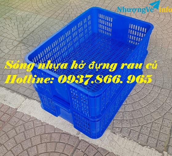 Ảnh Sọt nhựa trưng bày hàng hóa, sọt nhựa rỗng dùng trang trại, sóng nhựa hở cao 15