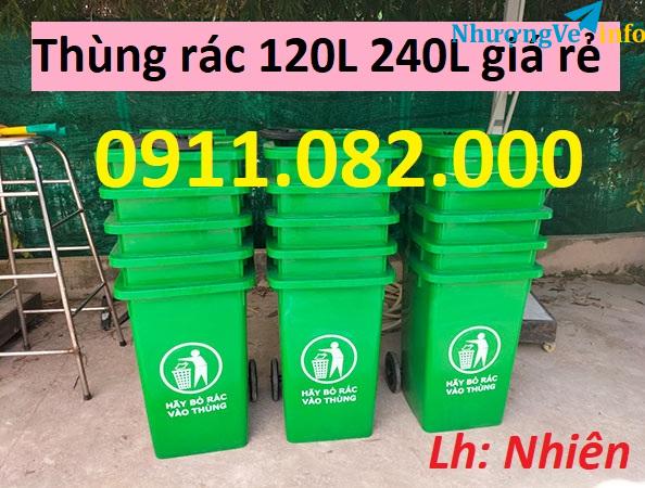 Ảnh Giá sỉ thùng rác nhựa chất lượng ưu đãi- Thùng rác 120L 240L 660L giá rẻ- lh 0911082000