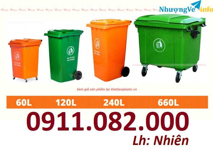 Ảnh Cung cấp thùng rác phân loại, thùng rác chất lượng , thùng rác 120l 240l giá rẻ- lh 0911082000