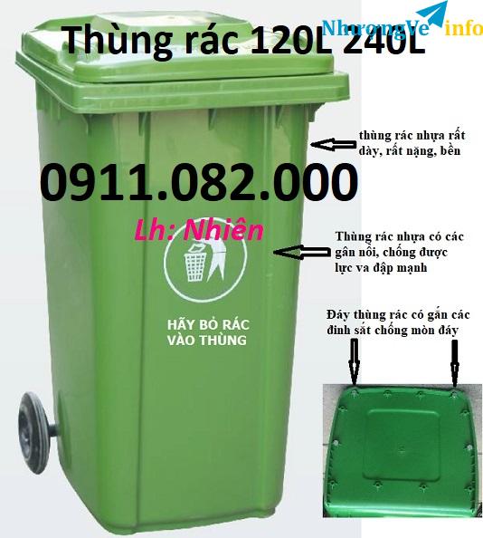 Ảnh Cung cấp thùng rác rẻ uy tín nhất tại vĩnh long- thùng rác 120l 240l 660l dày chất lượng- lh 0911082000