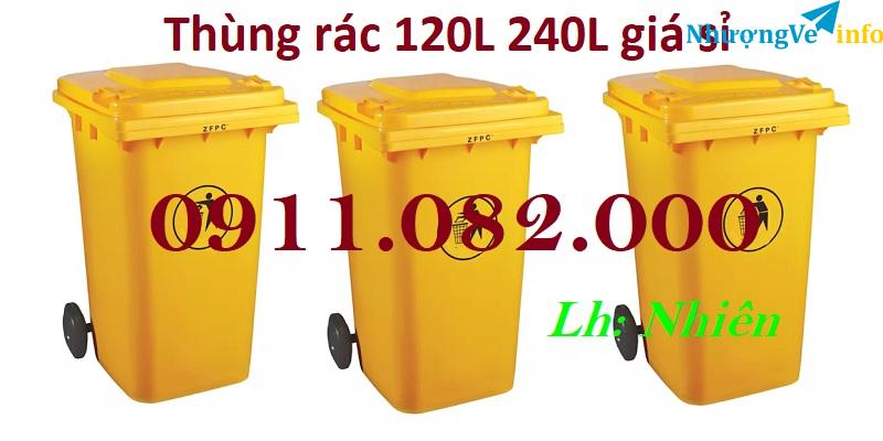 Ảnh Thùng rác chất lượng giá rẻ- thùng rác 120l 240l 660l mẫu mã đẹp- lh 0911082000