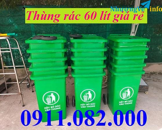 Ảnh Thùng rác 60 lít giá rẻ- Thùng rác nhựa 120l 240l giá sỉ đại lý- lh 0911082000