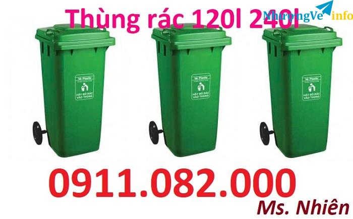 Ảnh Cung cấp thùng rác đạt chuẩn giá rẻ- thùng rác 120l 240l giá rẻ tại vĩnh long-lh 0911082000