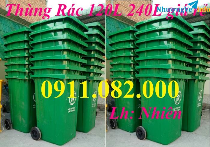 Ảnh Giảm giá đầu năm 2026 thùng rác giá rẻ- thùng rác 120 lít 240 lít 660 lít- lh 0911082000