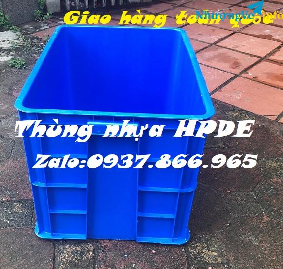 Ảnh Thùng đặc cao 39, thùng nhựa, hộp nhựa đặc có nắp, thùng nhựa