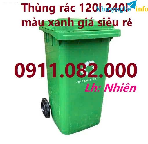 Ảnh Nơi sỉ thùng rác nhựa giá rẻ tại cần thơ- thùng rác 120L 240L- lh 0911082000