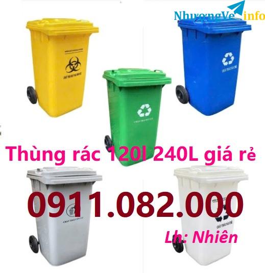 Ảnh Nơi cung cấp thùng rác giá rẻ- thùng rác 120l 240l giải pháp bảo vệ môi trường- lh 0911082000