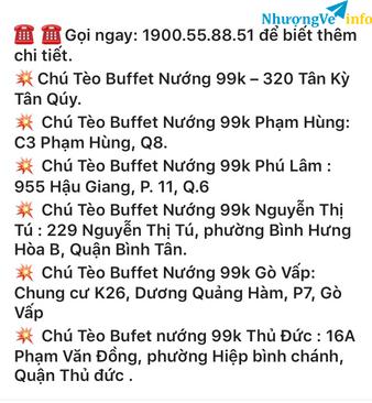 Ảnh VÉ BUFFET CHÚ TÈO 50K